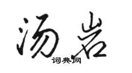駱恆光湯岩行書個性簽名怎么寫