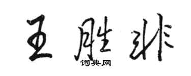 駱恆光王勝非行書個性簽名怎么寫