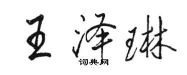 駱恆光王澤琳行書個性簽名怎么寫