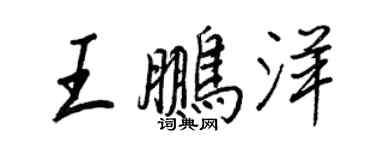 王正良王鵬洋行書個性簽名怎么寫