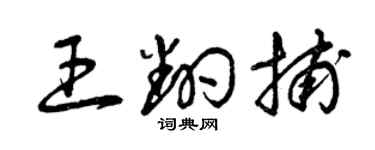 曾慶福王翻捕草書個性簽名怎么寫