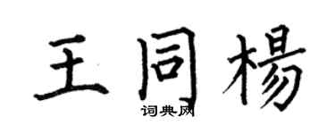 何伯昌王同楊楷書個性簽名怎么寫