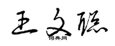 曾慶福王文聰草書個性簽名怎么寫