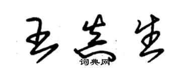 朱錫榮王真生草書個性簽名怎么寫