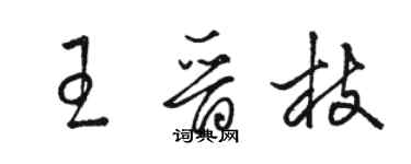 駱恆光王晉枝草書個性簽名怎么寫