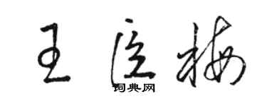 駱恆光王臣梅草書個性簽名怎么寫