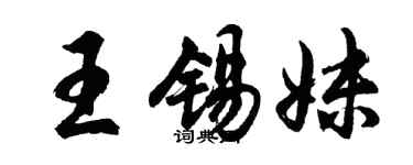 胡問遂王錫妹行書個性簽名怎么寫
