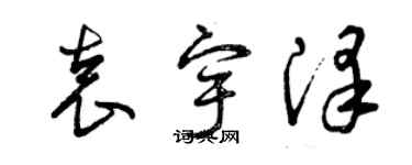 曾慶福袁宇澤草書個性簽名怎么寫