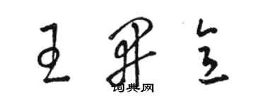 駱恆光王開意草書個性簽名怎么寫