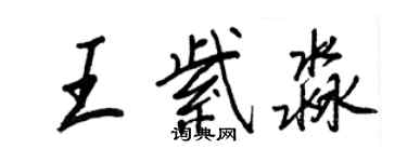 王正良王紫淼行書個性簽名怎么寫