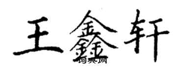 丁謙王鑫軒楷書個性簽名怎么寫