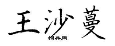 丁謙王沙蔓楷書個性簽名怎么寫