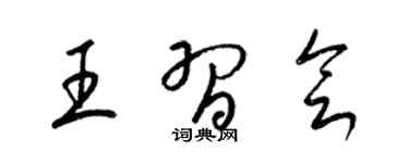 梁錦英王習會草書個性簽名怎么寫