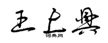 曾慶福王上興草書個性簽名怎么寫