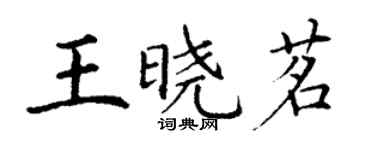 丁謙王曉茗楷書個性簽名怎么寫