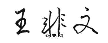 駱恆光王非文行書個性簽名怎么寫