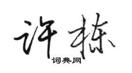 駱恆光許棟行書個性簽名怎么寫