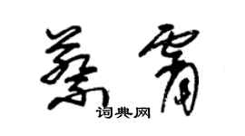 朱錫榮蔡霄草書個性簽名怎么寫