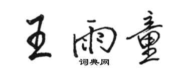 駱恆光王雨童行書個性簽名怎么寫