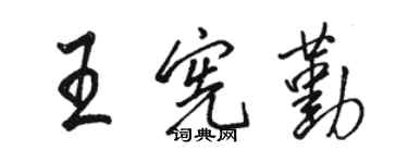 駱恆光王憲勤行書個性簽名怎么寫