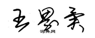 朱錫榮王界異草書個性簽名怎么寫