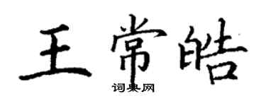 丁謙王常皓楷書個性簽名怎么寫