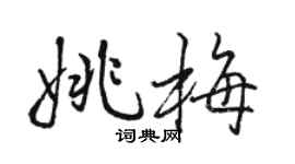駱恆光姚梅行書個性簽名怎么寫