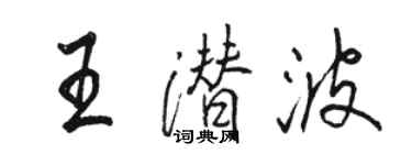 駱恆光王潛波行書個性簽名怎么寫