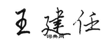 駱恆光王建任行書個性簽名怎么寫