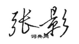 駱恆光張影行書個性簽名怎么寫