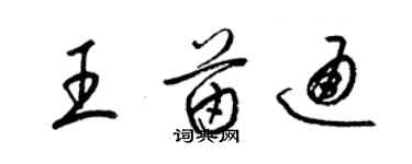 梁錦英王苗通草書個性簽名怎么寫