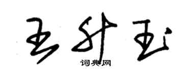 朱錫榮王升玉草書個性簽名怎么寫