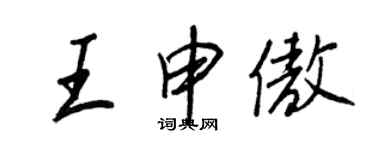 王正良王申傲行書個性簽名怎么寫