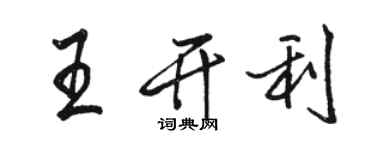 駱恆光王開利行書個性簽名怎么寫