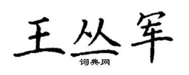 丁謙王叢軍楷書個性簽名怎么寫