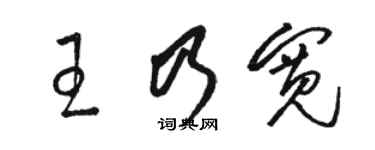 駱恆光王乃寬草書個性簽名怎么寫