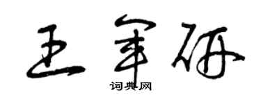 曾慶福王軍研草書個性簽名怎么寫