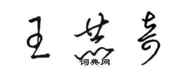 駱恆光王赫奇草書個性簽名怎么寫