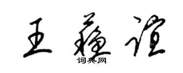 梁錦英王蘇誼草書個性簽名怎么寫