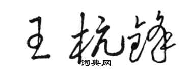 駱恆光王杭鋒草書個性簽名怎么寫