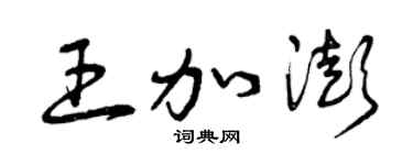 曾慶福王加澎草書個性簽名怎么寫
