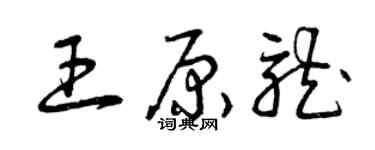 曾慶福王原龍草書個性簽名怎么寫