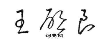 駱恆光王啟良草書個性簽名怎么寫