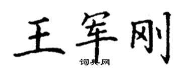 丁謙王軍剛楷書個性簽名怎么寫