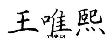 丁謙王唯熙楷書個性簽名怎么寫