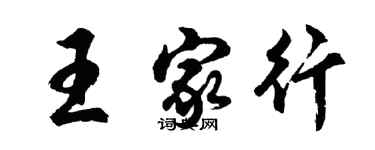 胡問遂王家行行書個性簽名怎么寫
