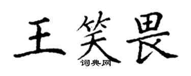 丁謙王笑畏楷書個性簽名怎么寫