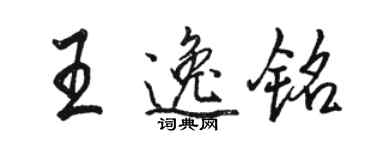 駱恆光王逸銘行書個性簽名怎么寫