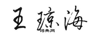 駱恆光王瓊海行書個性簽名怎么寫