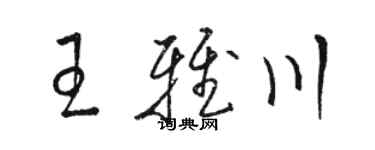 駱恆光王雅川草書個性簽名怎么寫